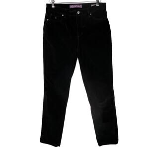 Gloria Vanderbilt Amanda 2.0 Slim Leg Black Corduroy Pants 8